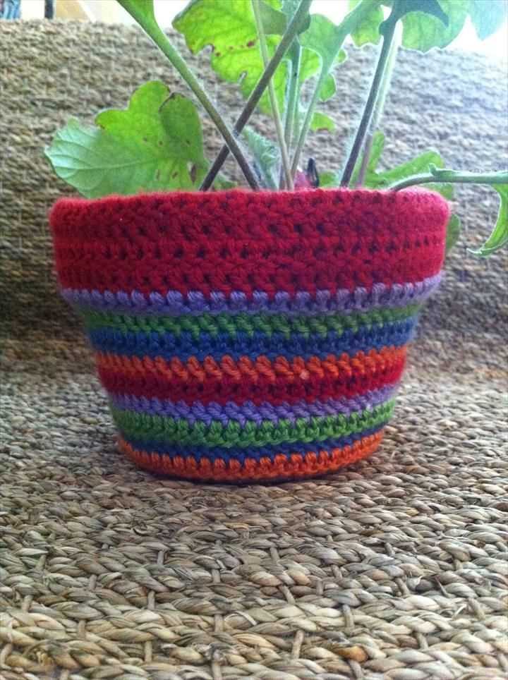 Knitted flower pot pattern free