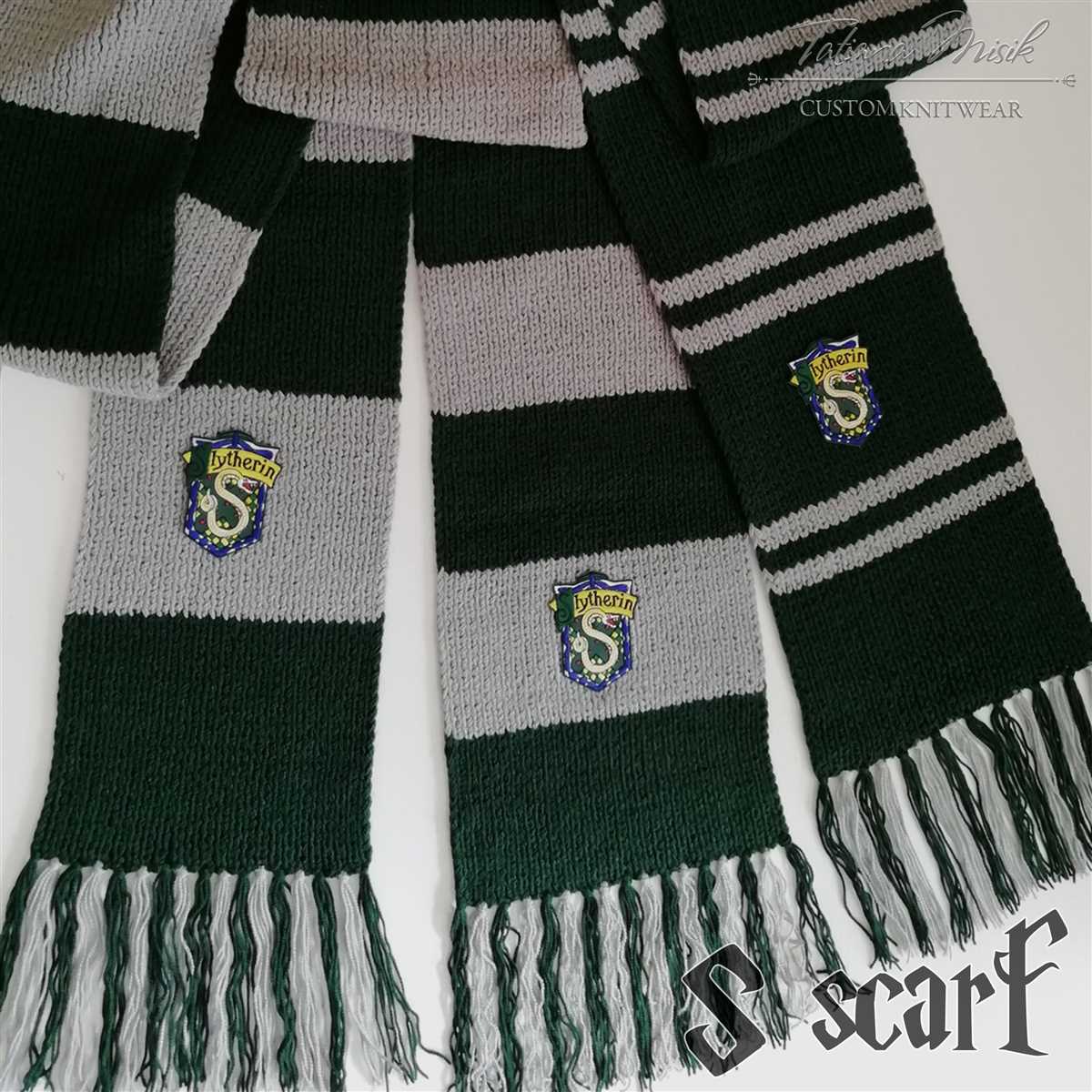 Slytherin scarf knitting pattern