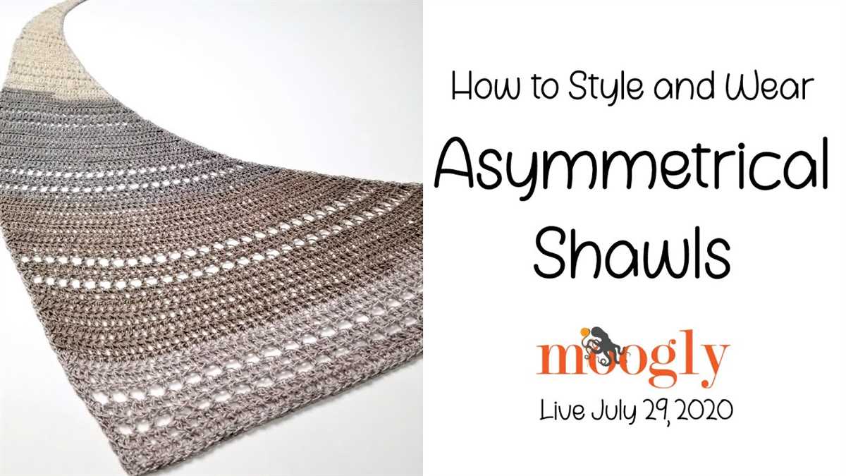 Asymmetrical triangle shawl knitting pattern