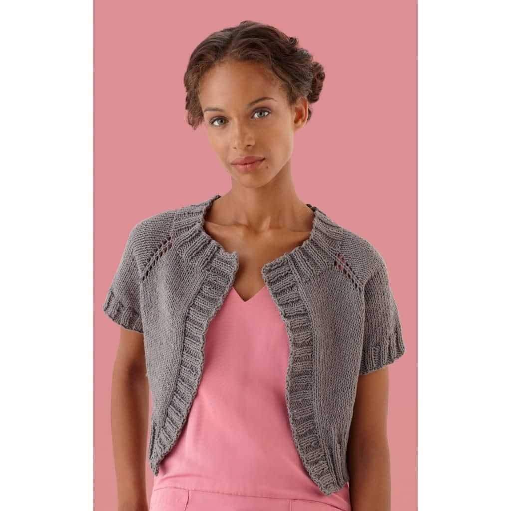 Free knitting pattern for women's short sleeve cardigan