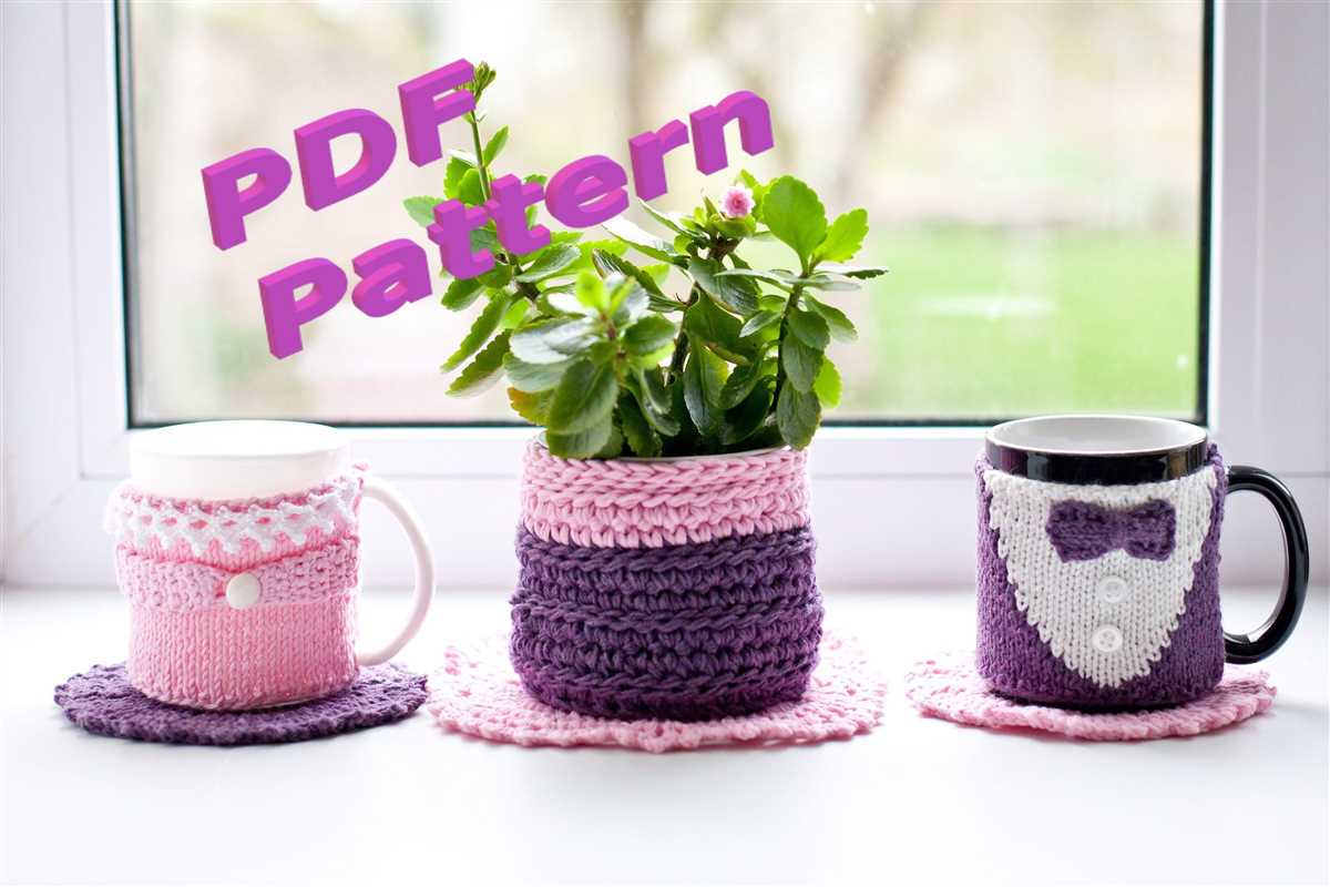 Knit cup cozy pattern