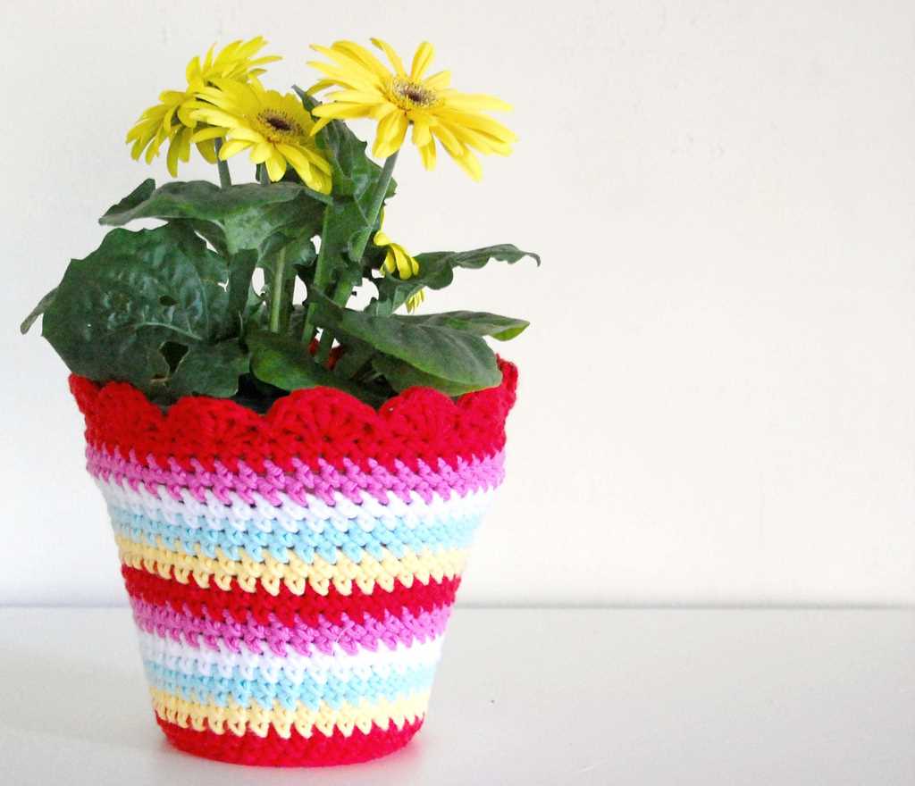 Flower pot knitting pattern