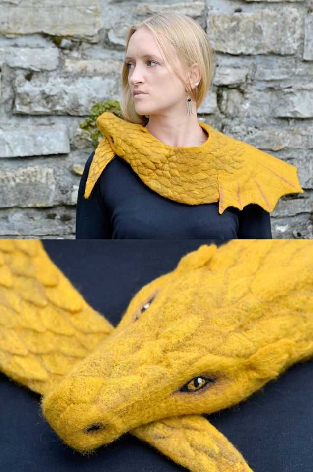 Fiery dragon scarf knitting pattern