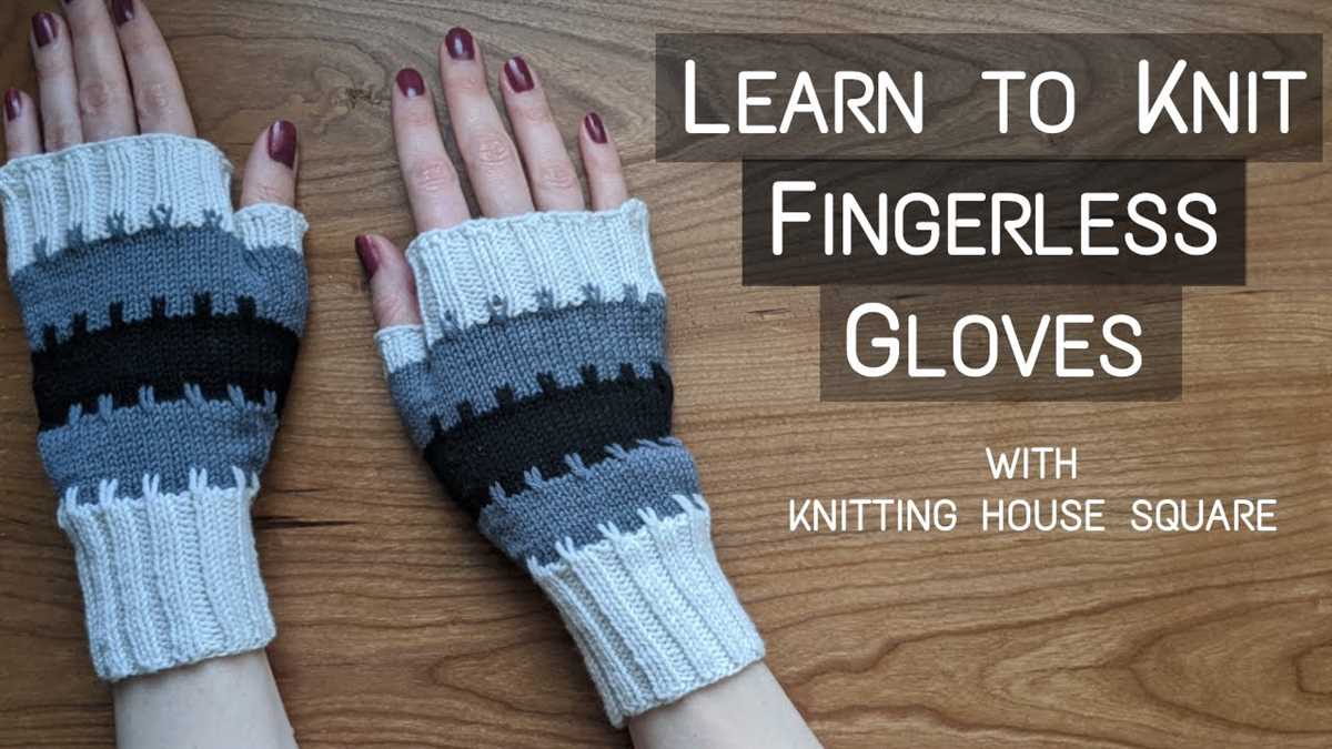 Fingerless gloves knit flat pattern