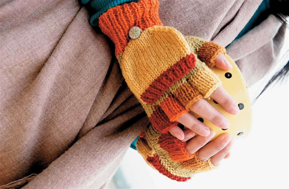 Fingerless gloves knitting pattern flat