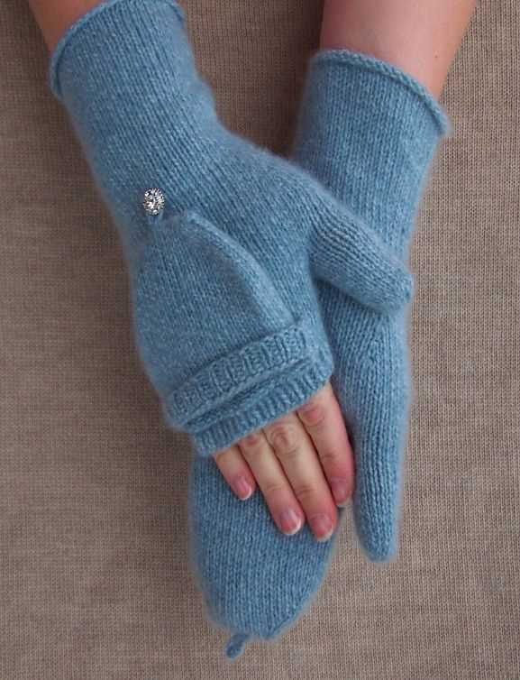 Fingerless mittens with flap knitting pattern