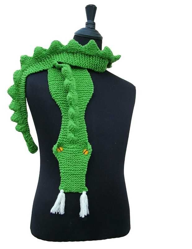 Fiery dragon scarf knitting pattern