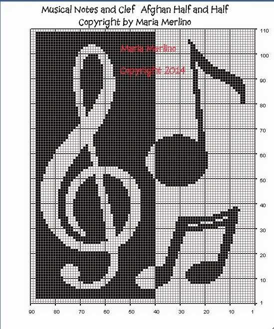 Treble clef knitting pattern