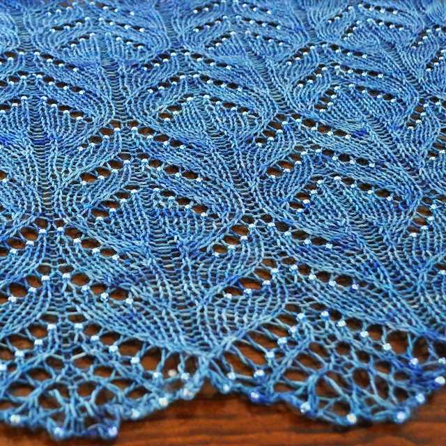 Lace shawl knit pattern