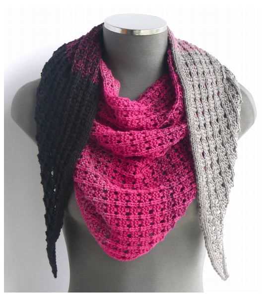 Sideways triangle scarf knitting pattern