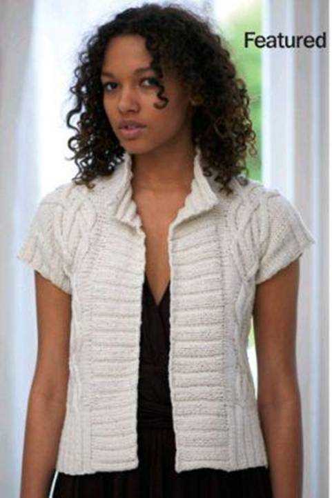 Short sleeve cardigan knitting pattern uk