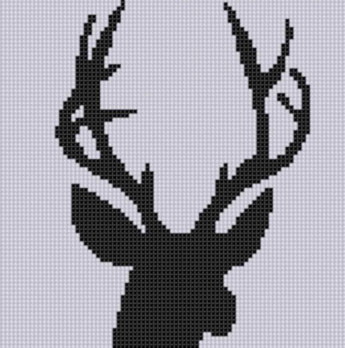 Knitted deer head pattern