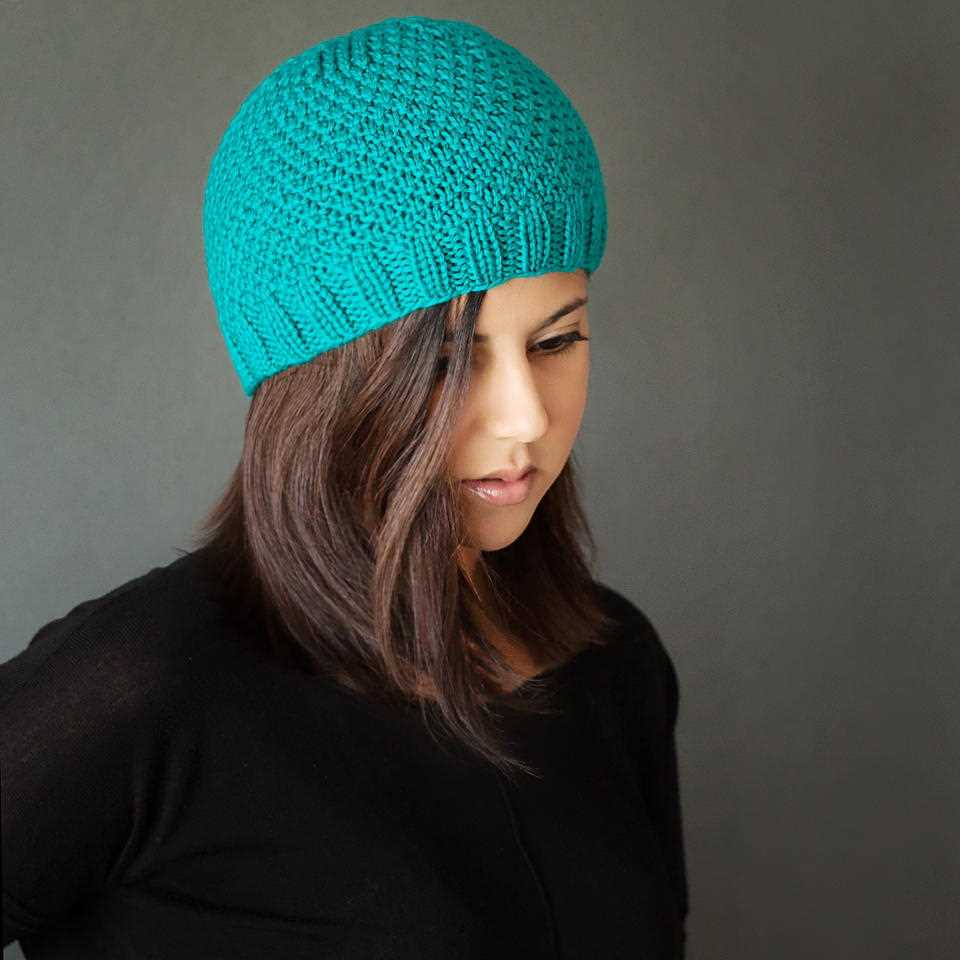 Free easy knit beanie hat pattern