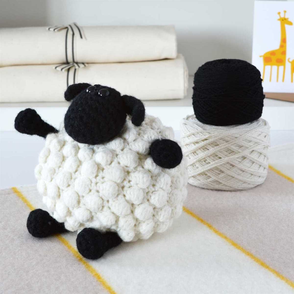 Bobble sheep pillow knitting pattern