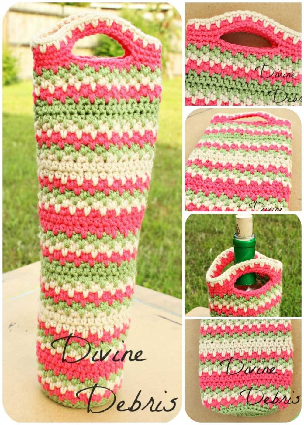 Free knitted wine bottle cozy pattern