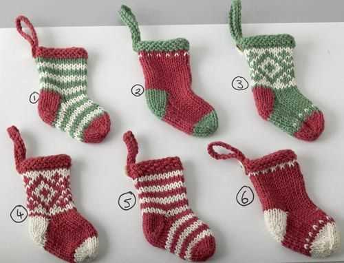 Free knitting pattern for mini christmas stocking