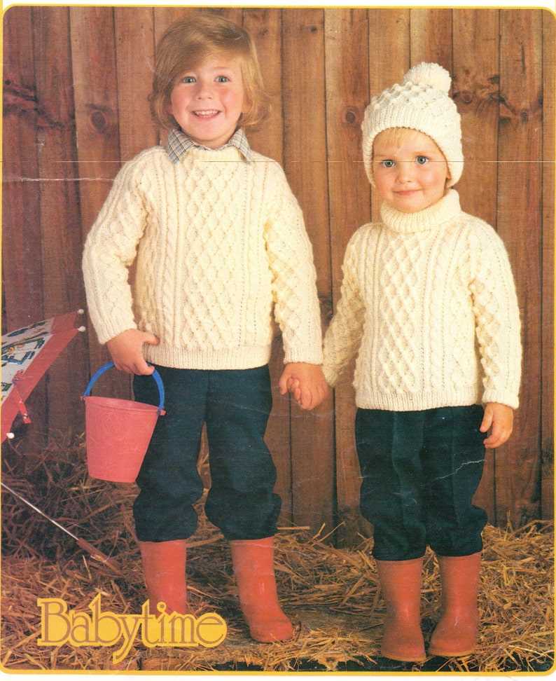 Free knitting patterns for childrens aran sweaters