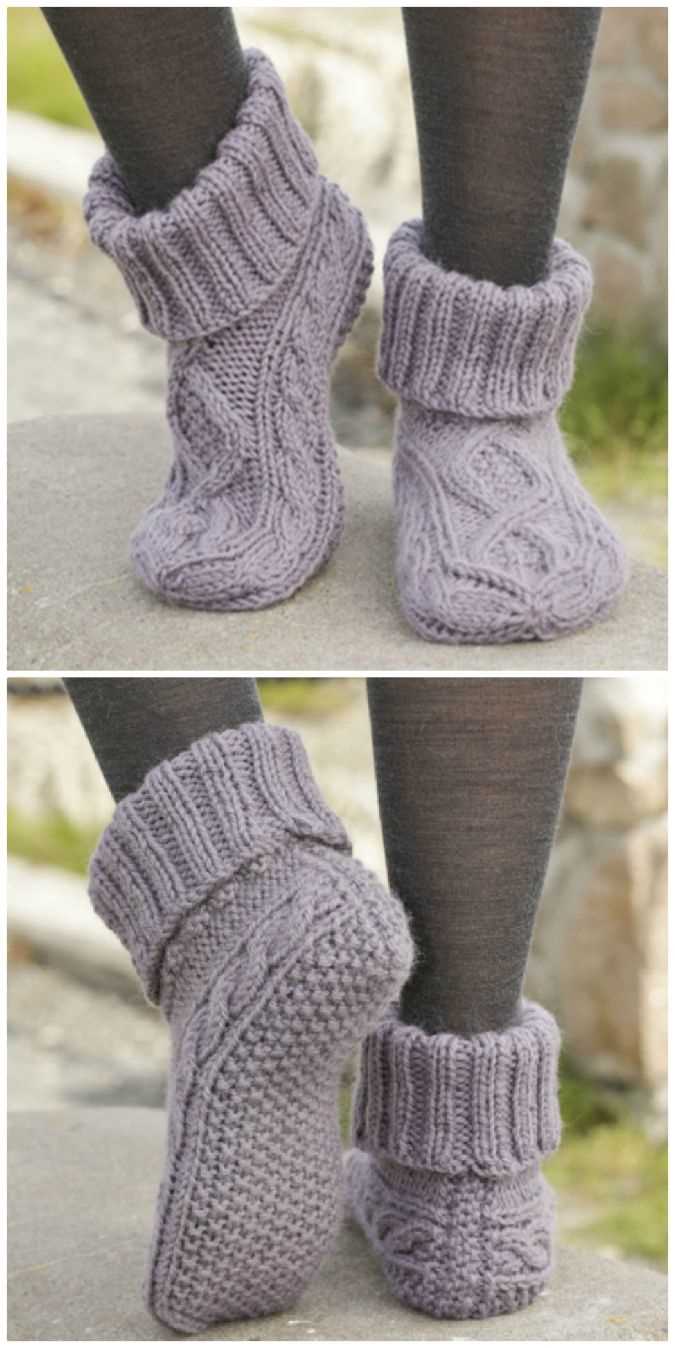 Free pattern knitted slippers