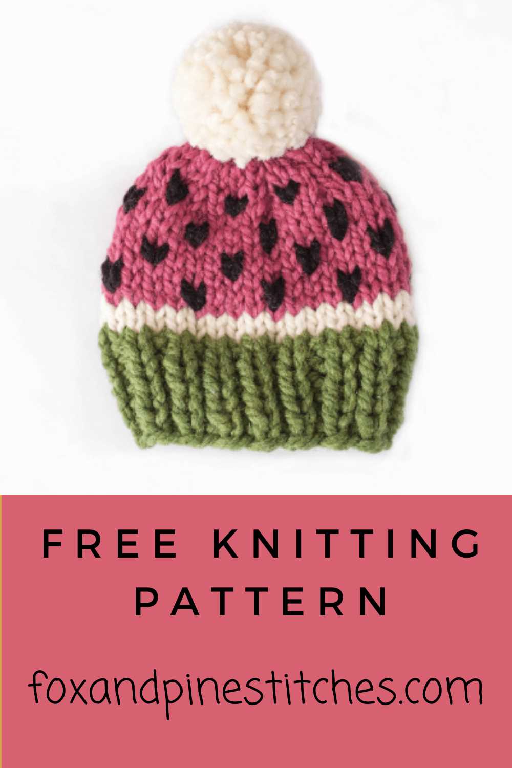 Free pom pom hat knitting pattern