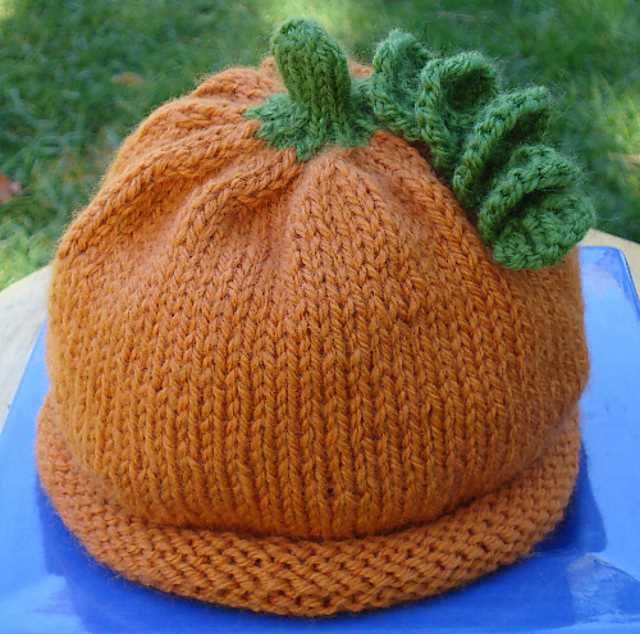 Free pumpkin hat knitting pattern