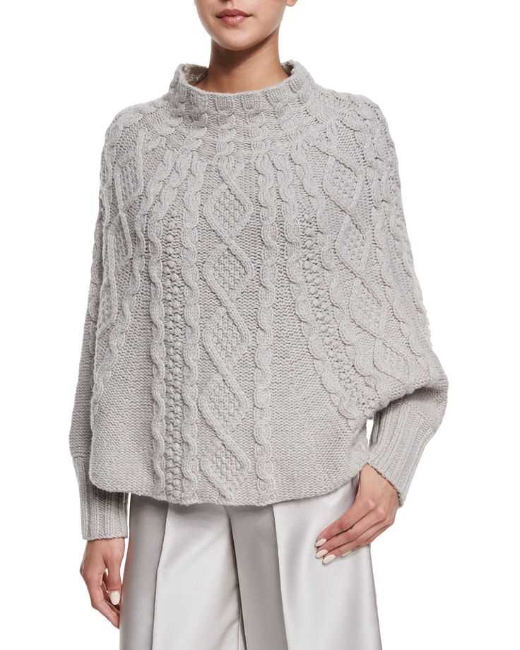 Free knitted poncho with sleeves patterns