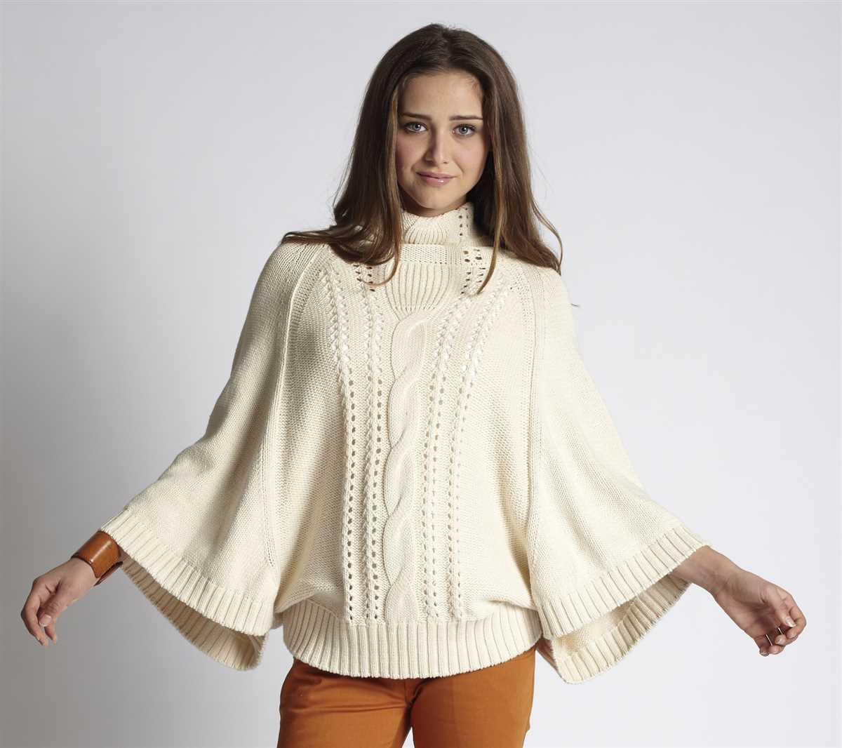 Poncho sweater with sleeves knitting pattern