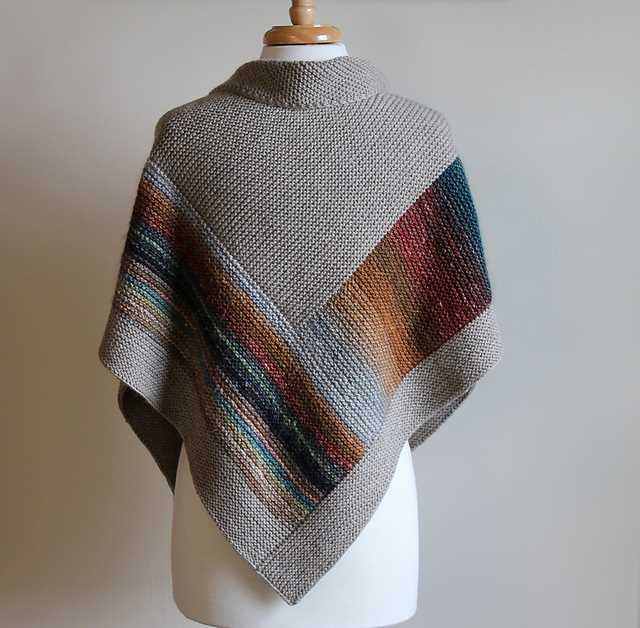 Asymmetrical knitted shawl pattern