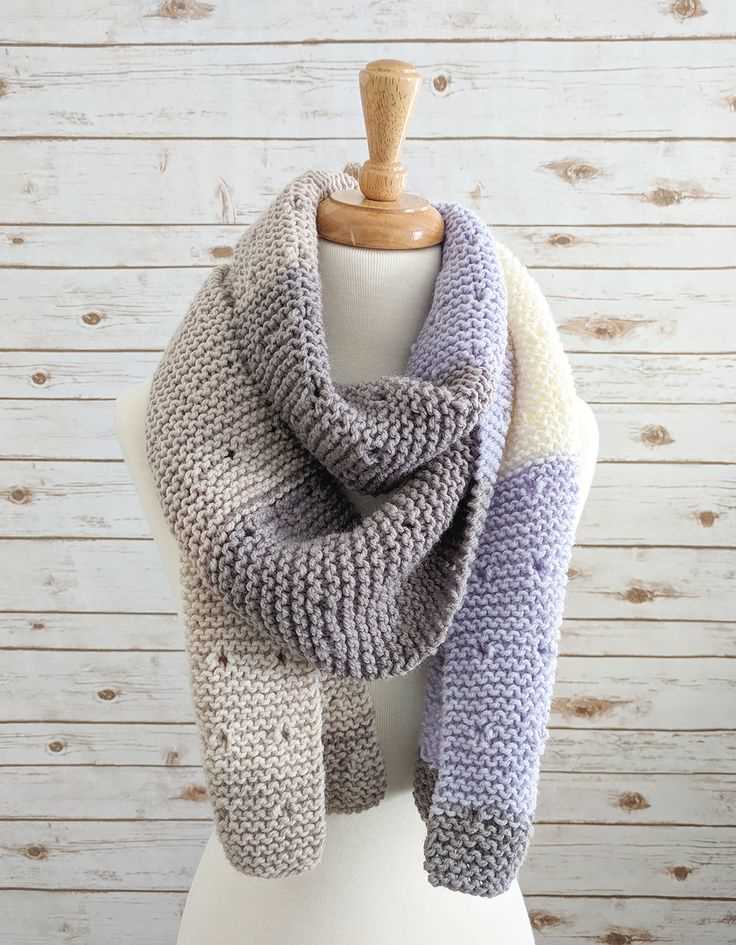 Garter stitch scarf knitting pattern