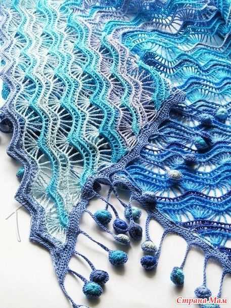 Wave shawl knit pattern