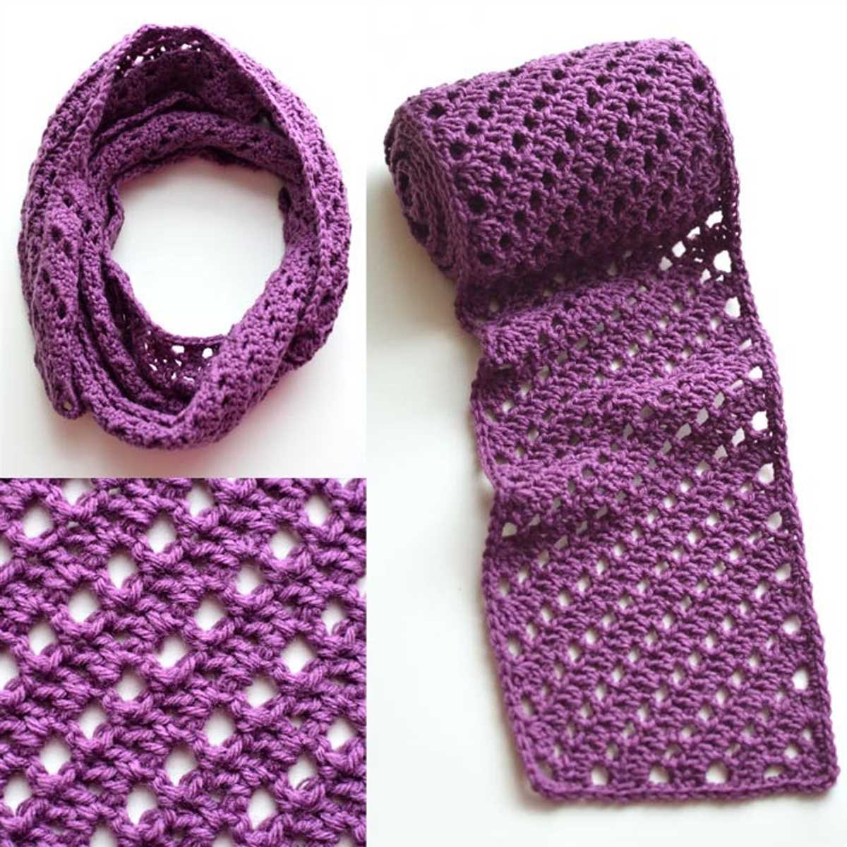 Diagonal knitting scarf pattern