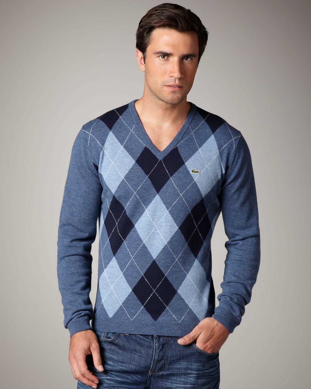 Mens argyle sweater knitting pattern