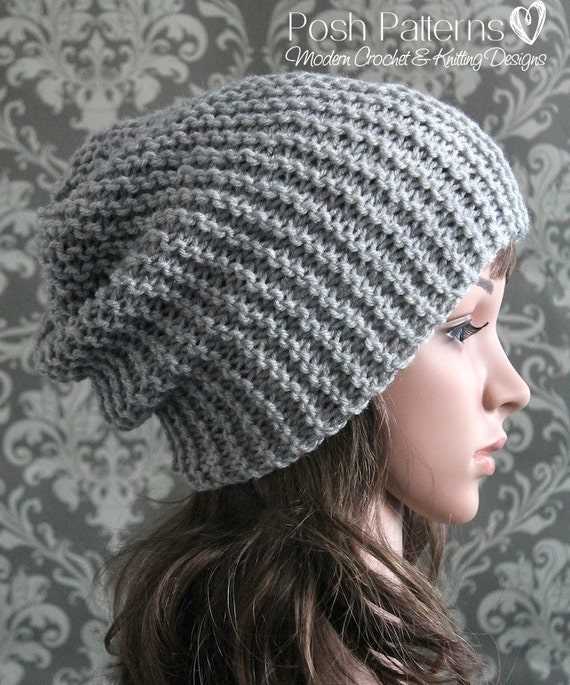 Easy knit slouchy hat pattern