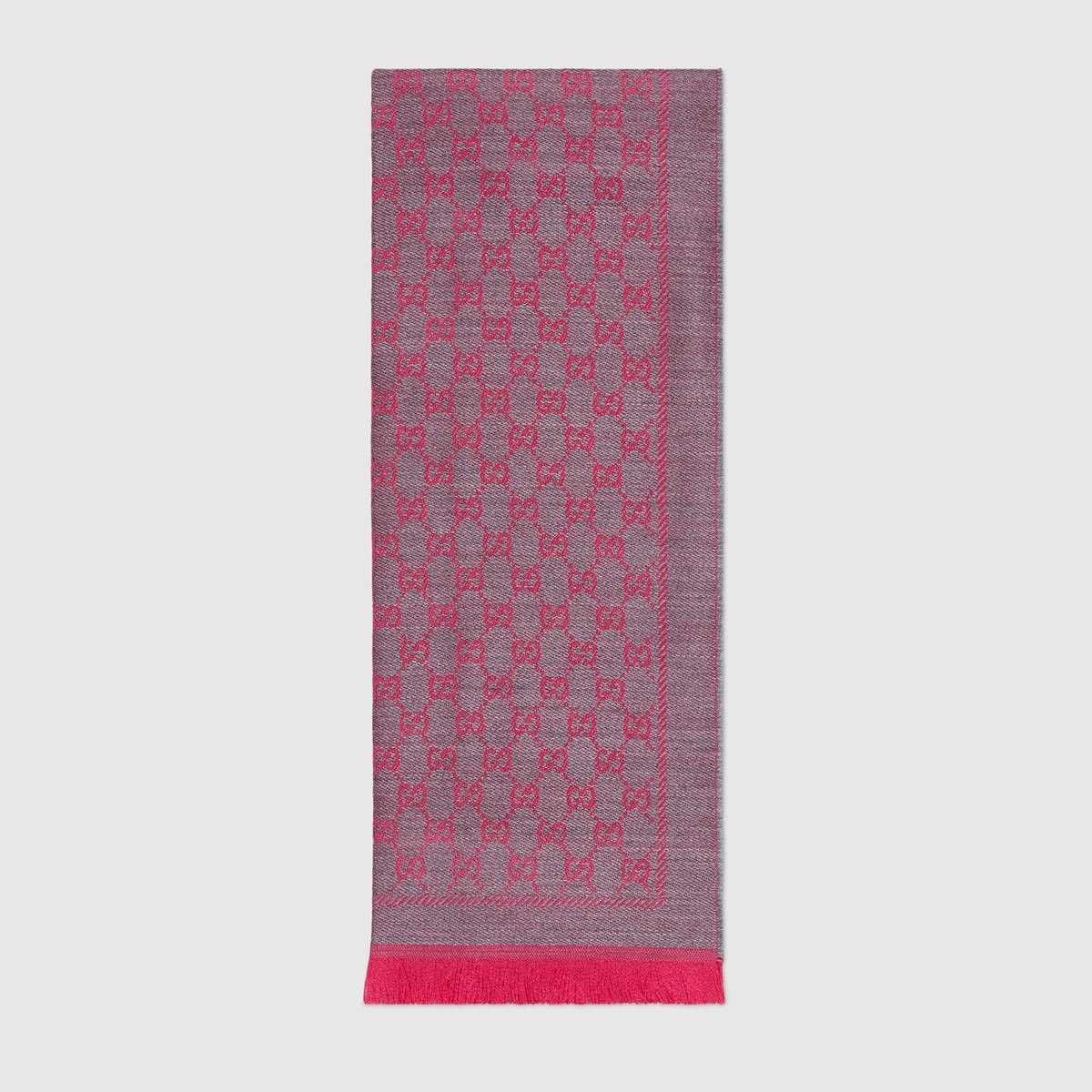 Gucci gg jacquard pattern knitted scarf