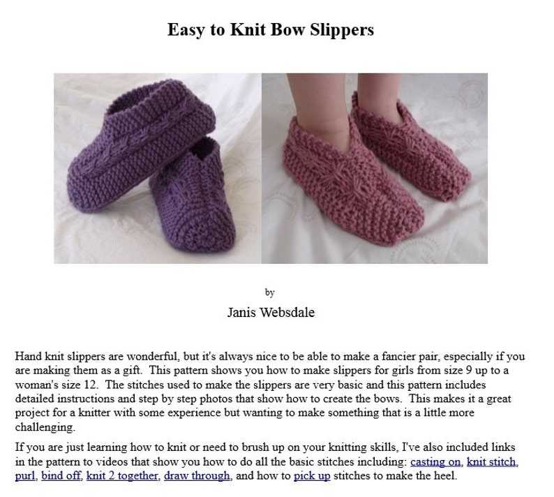 Knitted bow pattern
