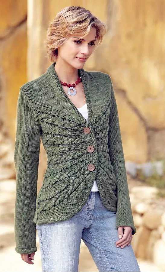 Cable knit jacket pattern