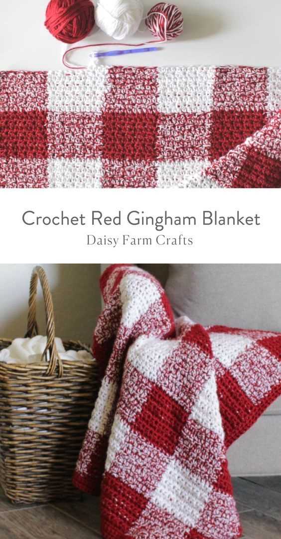 Gingham blanket knitting pattern