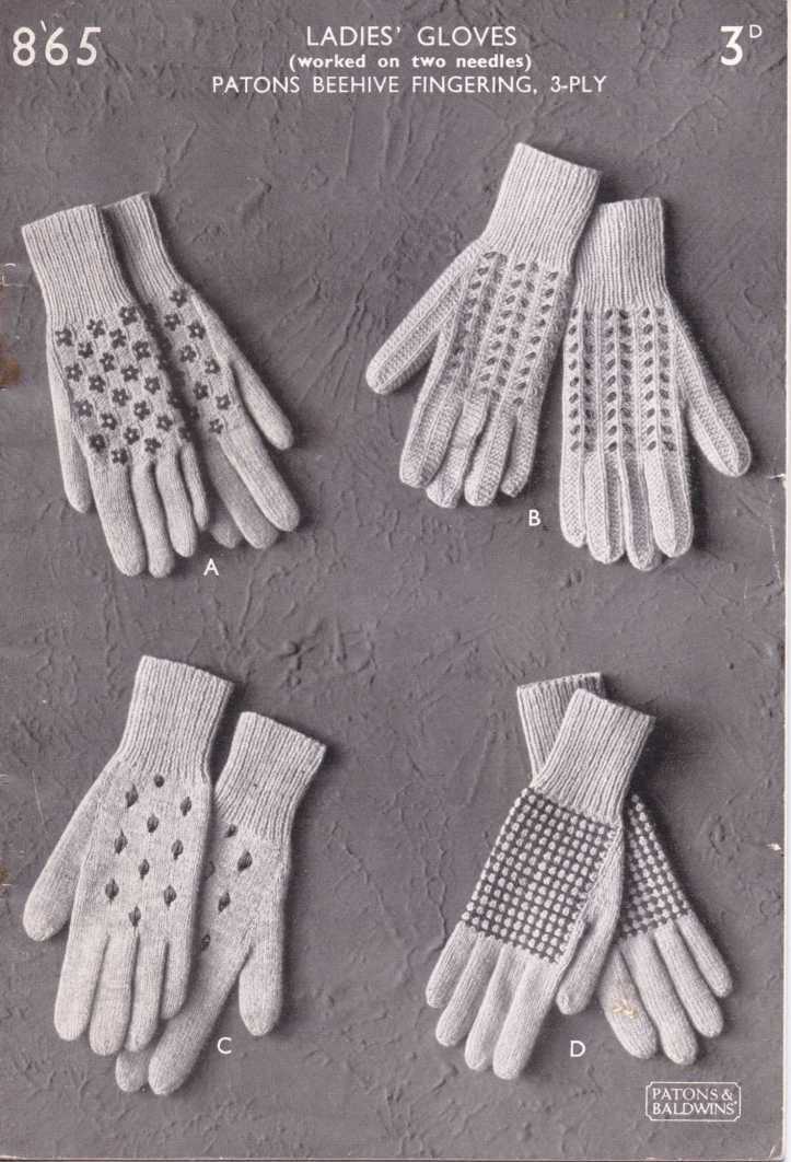 Free knitting patterns for gloves on two needles