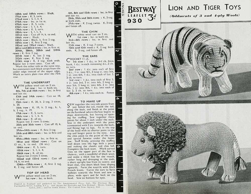 Free lion knitting pattern