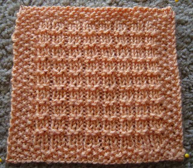 Waffle pattern knitting