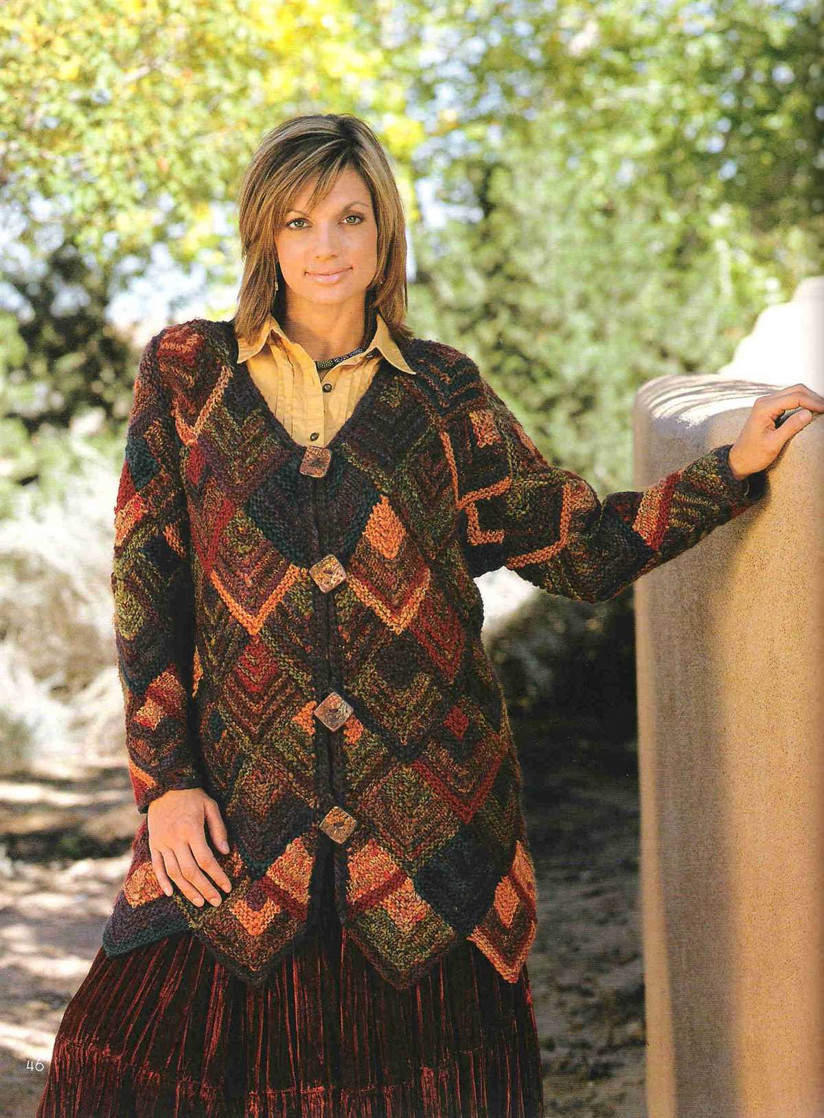 Patchwork cardigan pattern knitting