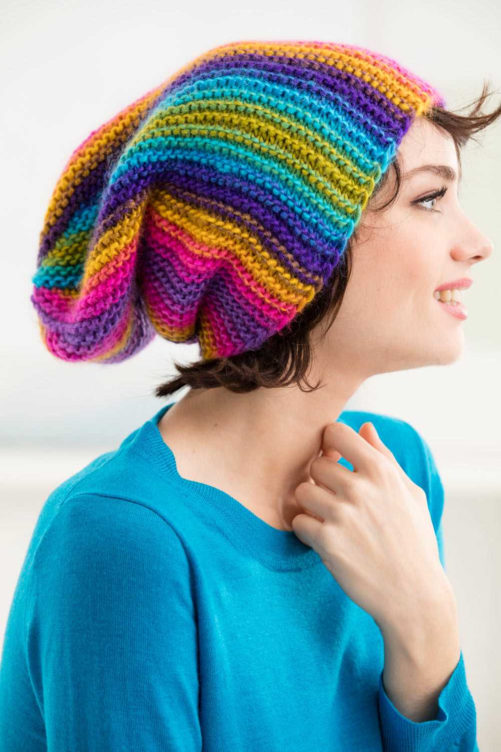 Color block knit hat pattern