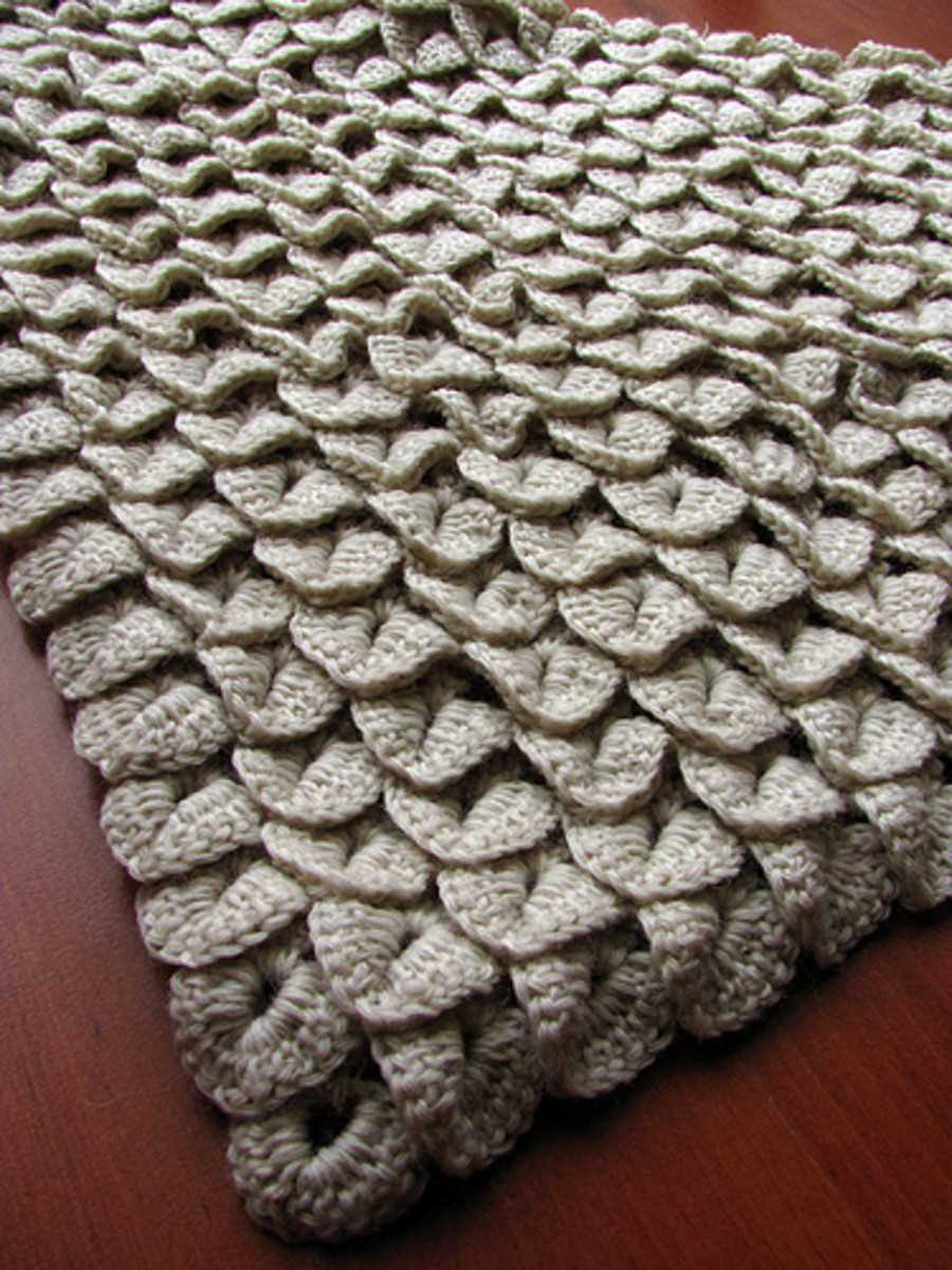 Crocodile stitch knitting pattern