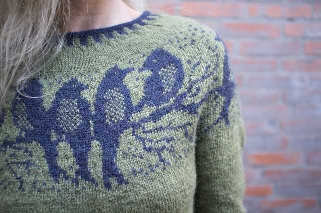 Bird sweater knitting pattern