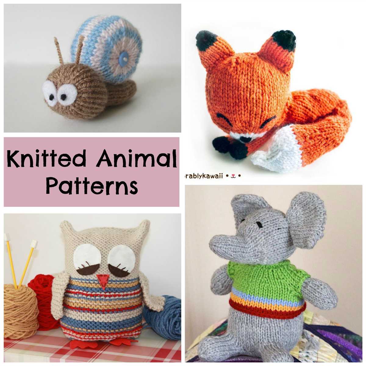 Knitted animal patterns