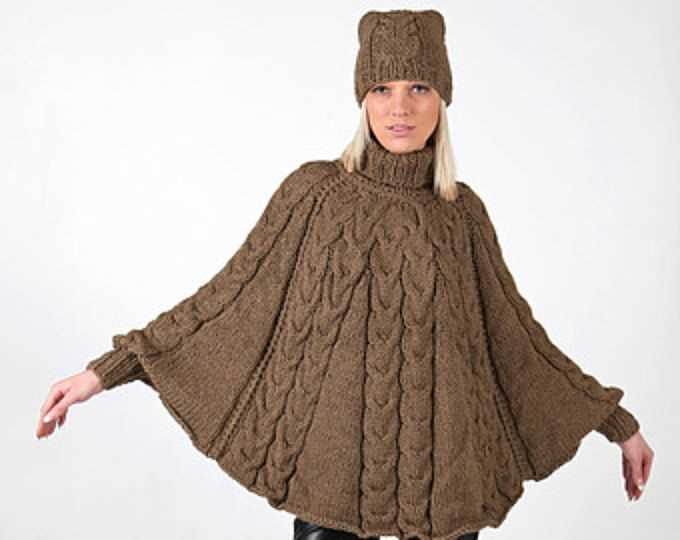 One piece poncho knitting pattern