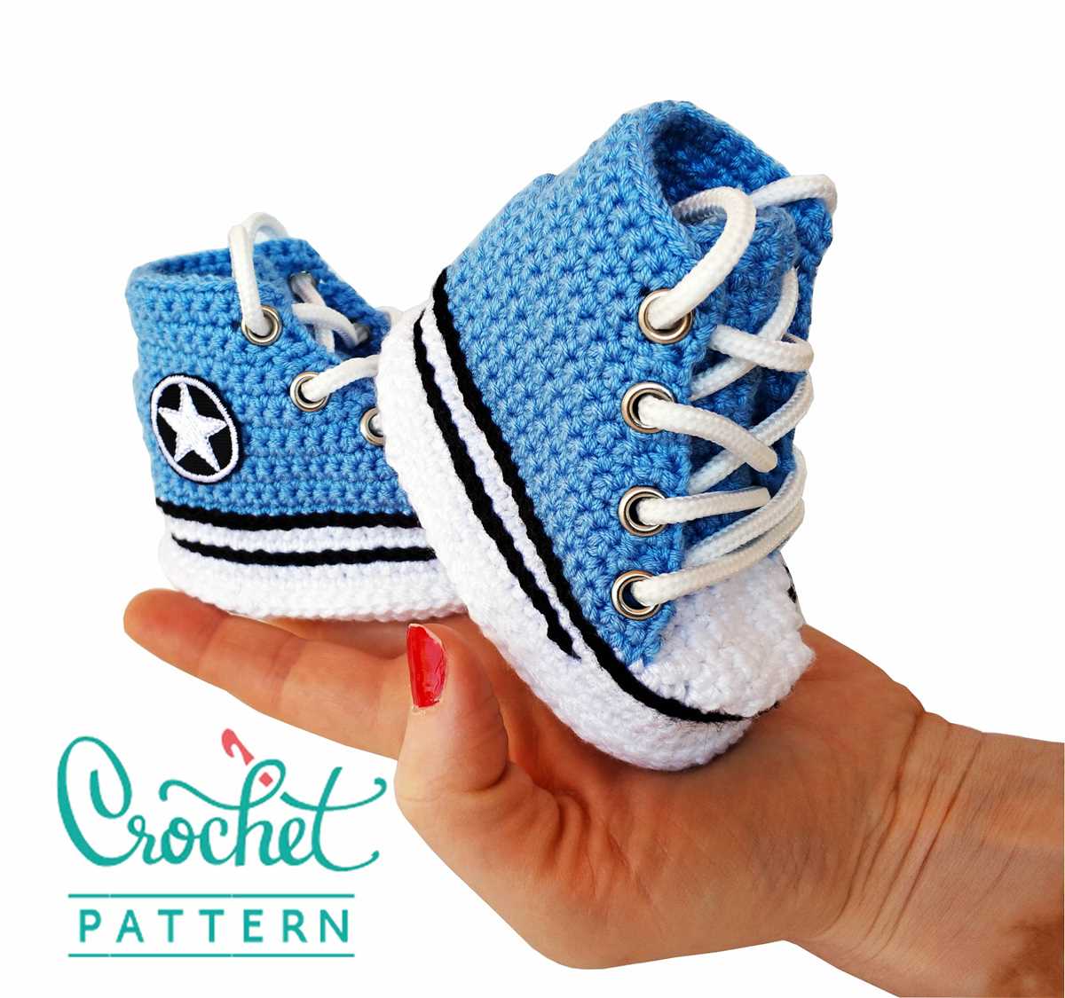 Knitted converse shoes pattern