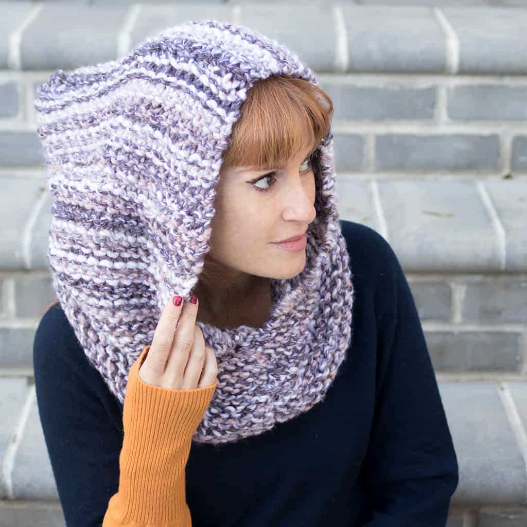 Snood with hood knitting pattern