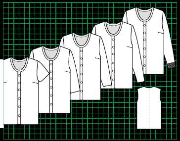 Knitting machine cardigan pattern