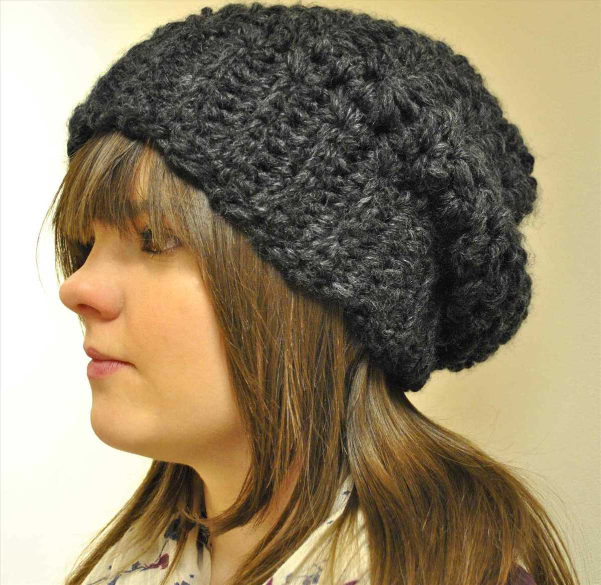 Easy knit slouchy hat pattern