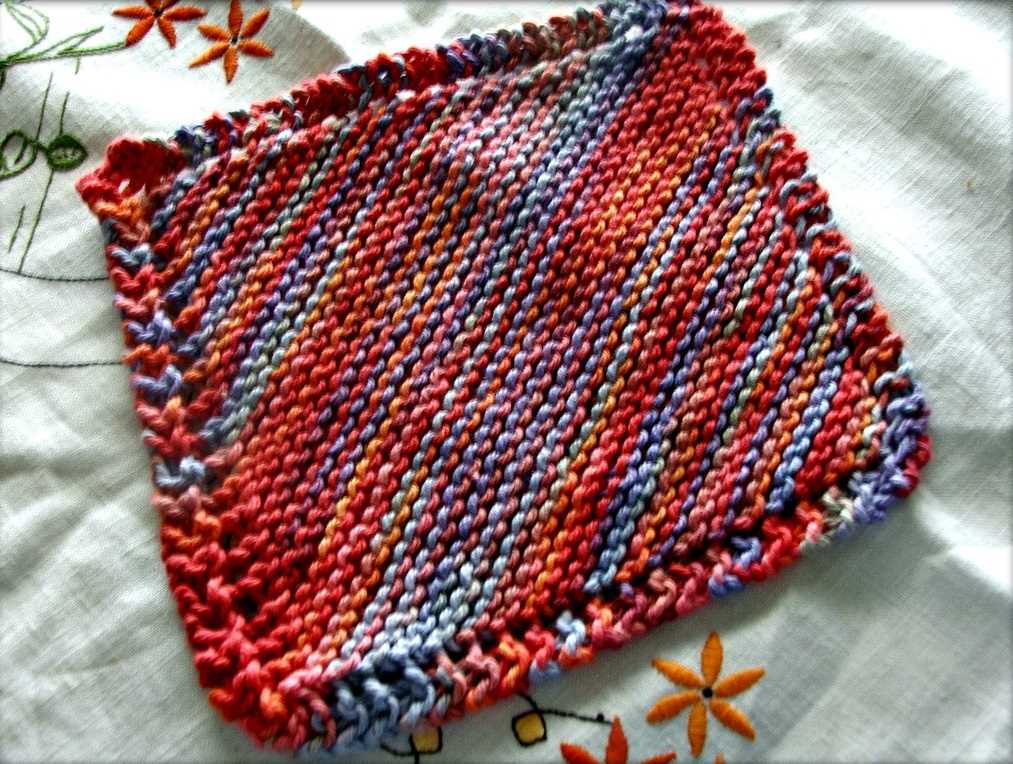 Knitted dish cloth pattern